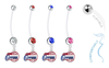 Los Angeles Clippers Pregnancy Maternity Belly Button Navel Ring - Pick Your Color
