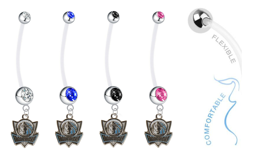 Dallas Mavericks Pregnancy Maternity Belly Button Navel Ring - Pick Your Color
