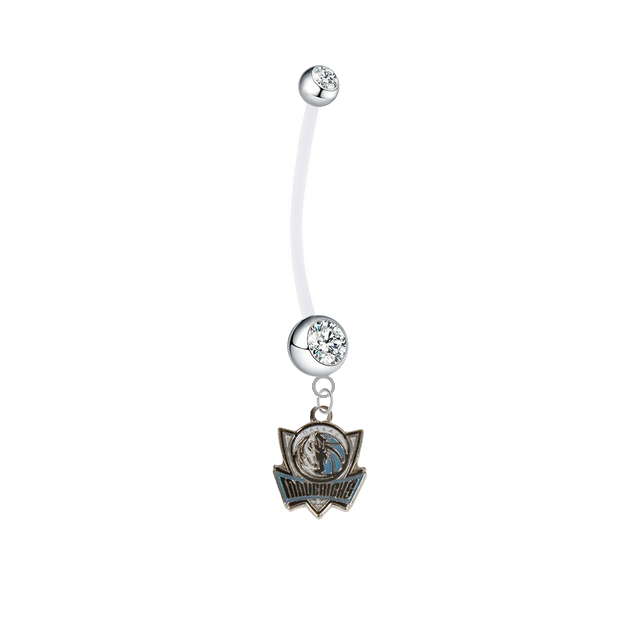Dallas Mavericks Pregnancy Clear Maternity Belly Button Navel Ring - Pick Your Color