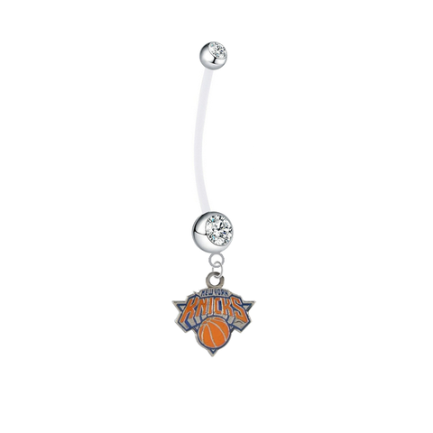 New York Knicks Pregnancy Clear Maternity Belly Button Navel Ring - Pick Your Color