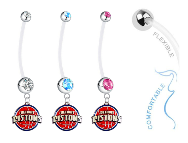 Detroit Pistons Boy/Girl Pregnancy Maternity Belly Button Navel Ring