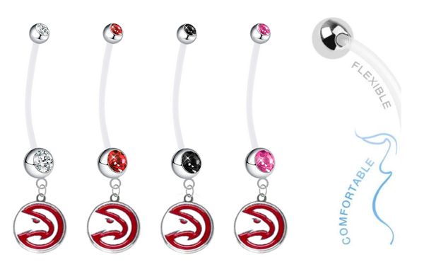 Atlanta Hawks Pregnancy Maternity Belly Button Navel Ring - Pick Your Color