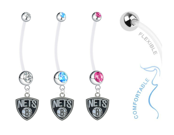 Brooklyn Nets Boy/Girl Pregnancy Maternity Belly Button Navel Ring