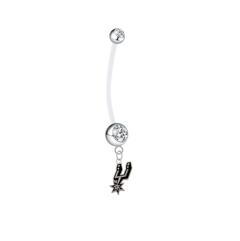 San Antonio Spurs Boy/Girl Pregnancy Clear Maternity Belly Button Navel Ring