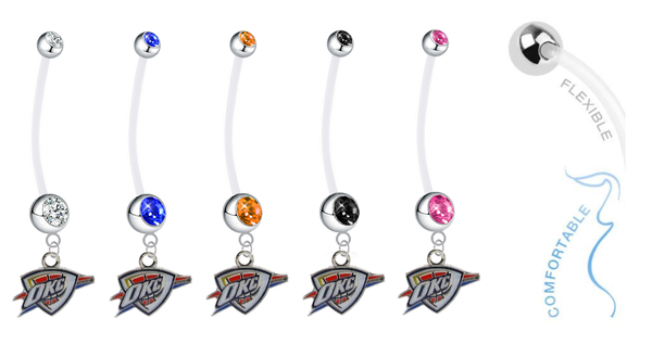 Oklahoma City Thunder Pregnancy Maternity Belly Button Navel Ring - Pick Your Color