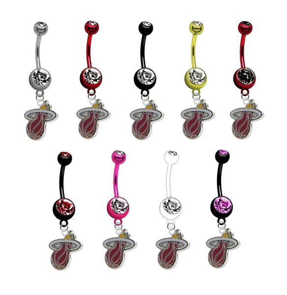 Miami Heat NBA Basketball Belly Button Navel Ring - Pick Your Color