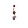 Miami Heat NBA Basketball Red w/ Black Gem Belly Button Navel Ring - Pick Your Color
