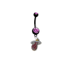 Miami Heat NBA Basketball Black w/ Pink Gem Belly Button Navel Ring - Pick Your Color