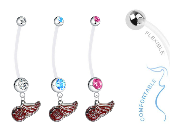 Detroit Red Wings Boy/Girl Pregnancy Maternity Belly Button Navel Ring