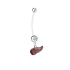 Detroit Red Wings Pregnancy Maternity Clear Belly Button Navel Ring - Pick Your Color