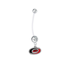 Carolina Hurricanes Pregnancy Maternity Clear Belly Button Navel Ring - Pick Your Color