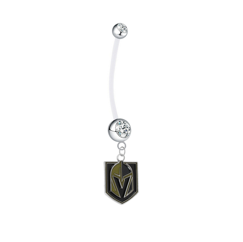 Vegas Golden Knights Pregnancy Maternity Clear Belly Button Navel Ring - Pick Your Color