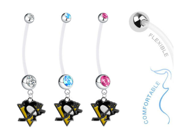 Pittsburgh Penguins Boy/Girl Pregnancy Maternity Belly Button Navel Ring