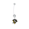 Pittsburgh Penguins Pregnancy Maternity Clear Belly Button Navel Ring - Pick Your Color