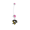 Pittsburgh Penguins Pregnancy Pink Maternity Belly Button Navel Ring - Pick Your Color