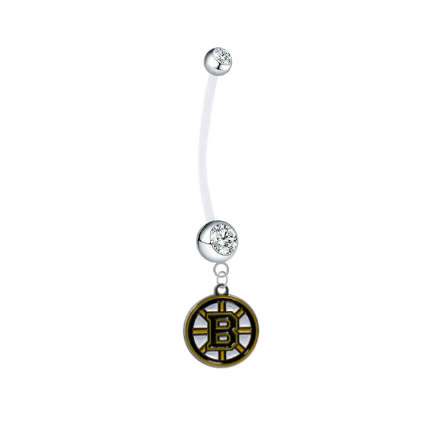 Boston Bruins Boy/Girl Clear Pregnancy Maternity Belly Button Navel Ring