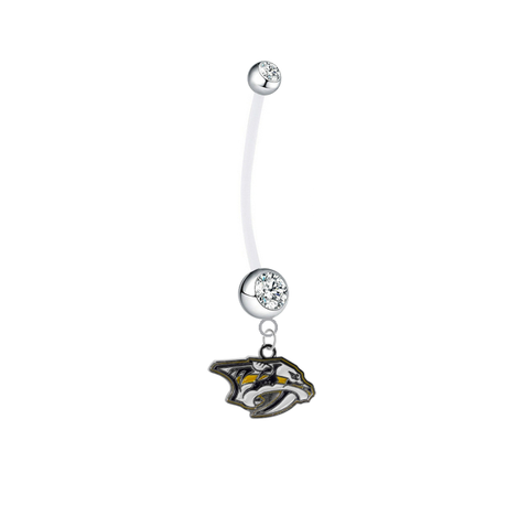 Nashville Predators Pregnancy Maternity Clear Belly Button Navel Ring - Pick Your Color