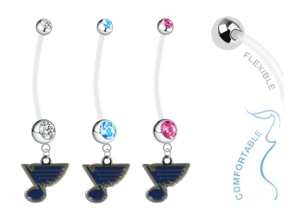 St Louis Blues Boy/Girl Pregnancy Maternity Belly Button Navel Ring