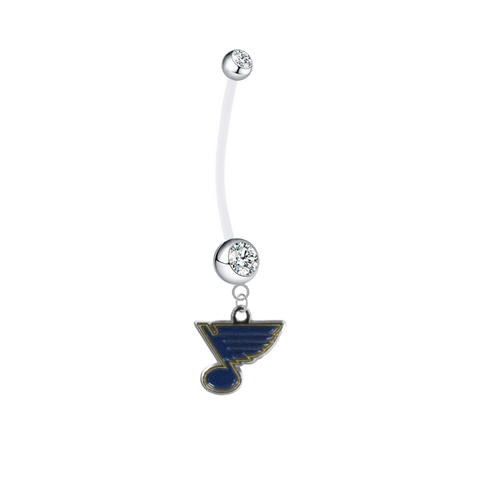 St Louis Blues Pregnancy Maternity Clear Belly Button Navel Ring - Pick Your Color