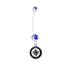 Winnipeg Jets Pregnancy Maternity Blue Belly Button Navel Ring - Pick Your Color
