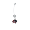 Columbus Blue Jackets Pregnancy Maternity Clear Belly Button Navel Ring - Pick Your Color