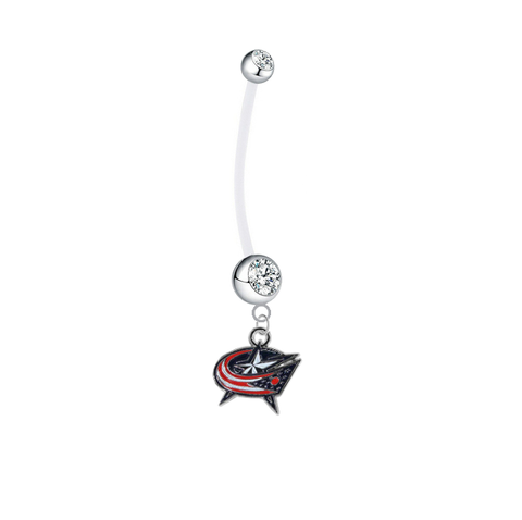 Columbus Blue Jackets Boy/Girl Clear Pregnancy Maternity Belly Button Navel Ring