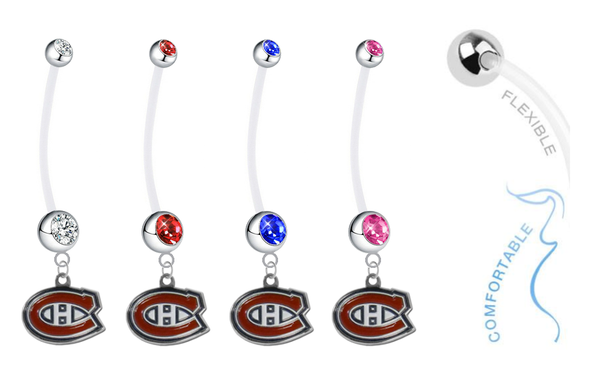 Montreal Canadiens Pregnancy Maternity Belly Button Navel Ring - Pick Your Color