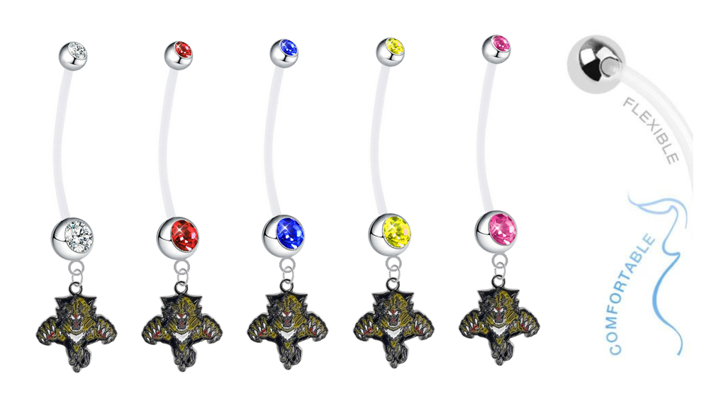 Florida Panthers Pregnancy Maternity Belly Button Navel Ring - Pick Your Color