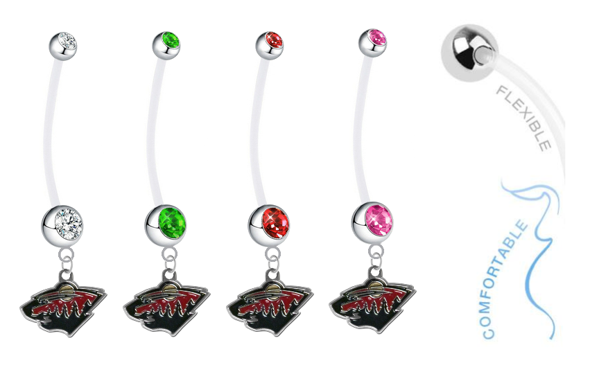 Minnesota Wild Pregnancy Maternity Belly Button Navel Ring - Pick Your Color