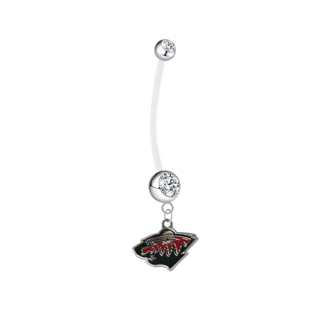 Minnesota Wild Pregnancy Maternity Clear Belly Button Navel Ring - Pick Your Color