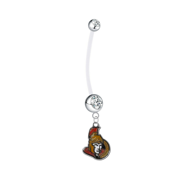 Ottawa Senators Pregnancy Maternity Clear Belly Button Navel Ring - Pick Your Color