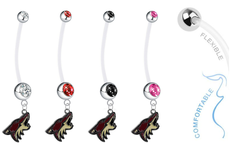 Phoenix Coyotes Pregnancy Maternity Belly Button Navel Ring - Pick Your Color