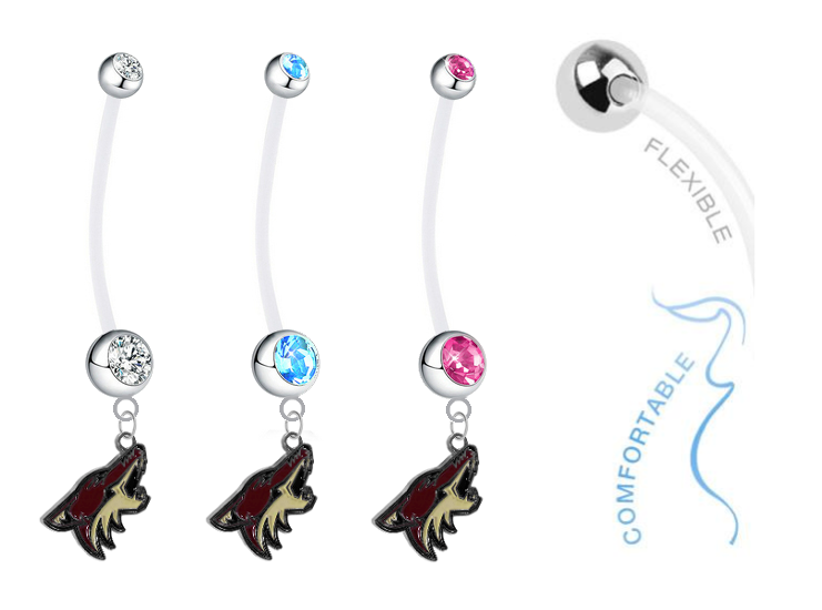 Phoenix Coyotes Boy/Girl Pregnancy Maternity Belly Button Navel Ring