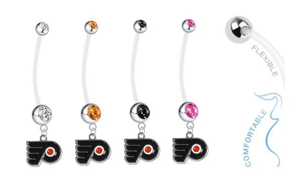 Philadelphia Flyers Pregnancy Maternity Belly Button Navel Ring - Pick Your Color