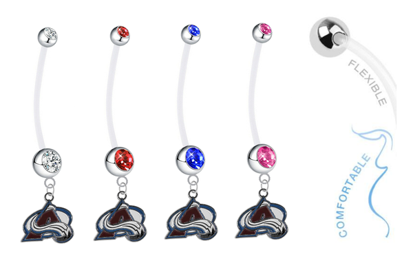 Colorado Avalanche Pregnancy Maternity Belly Button Navel Ring - Pick Your Color