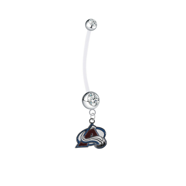 Colorado Avalanche Boy/Girl Clear Pregnancy Maternity Belly Button Navel Ring