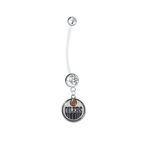 Edmonton Oilers Boy/Girl Clear Pregnancy Maternity Belly Button Navel Ring