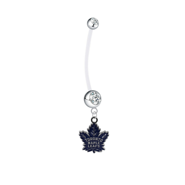 Toronto Maple Leafs Pregnancy Maternity Clear Belly Button Navel Ring - Pick Your Color