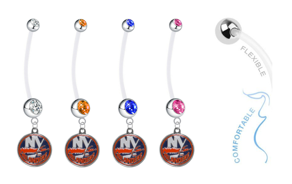 New York Islanders Pregnancy Maternity Belly Button Navel Ring - Pick Your Color