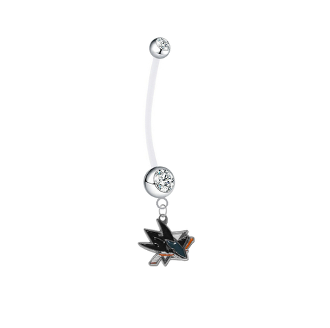San Jose Sharks Boy/Girl Clear Pregnancy Maternity Belly Button Navel Ring