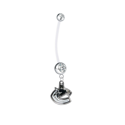 Vancouver Canucks Pregnancy Maternity Clear Belly Button Navel Ring - Pick Your Color