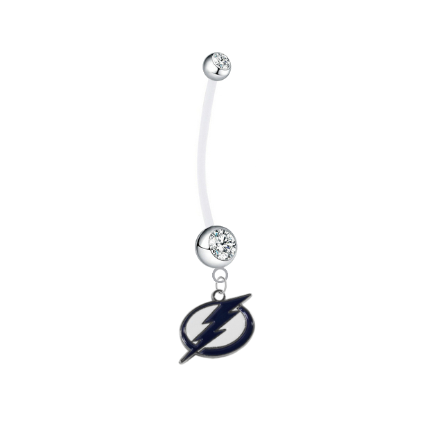 Tampa Bay Lightning Pregnancy Maternity Clear Belly Button Navel Ring - Pick Your Color