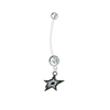 Dallas Stars Pregnancy Maternity Clear Belly Button Navel Ring - Pick Your Color