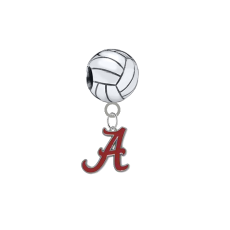 Alabama Crimson Tide Volleyball European Bracelet Charm (Pandora Compatible)