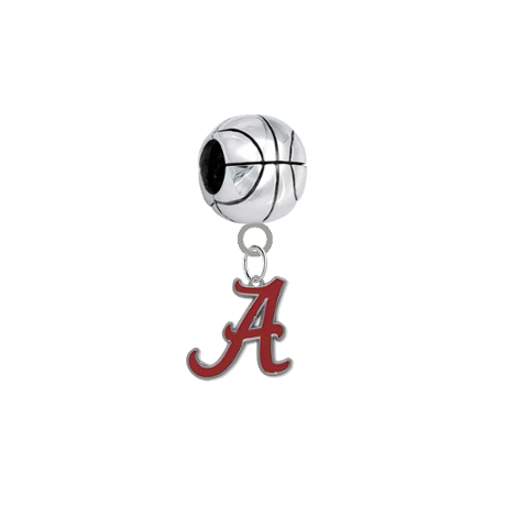 Alabama Crimson Tide Basketball European Bracelet Charm (Pandora Compatible)