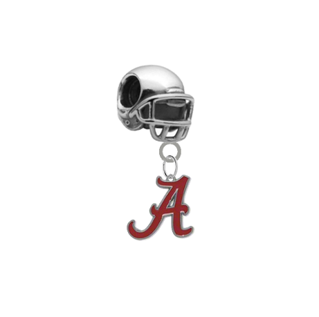 Alabama Crimson Tide Football Helmet European Bracelet Charm (Pandora Compatible)