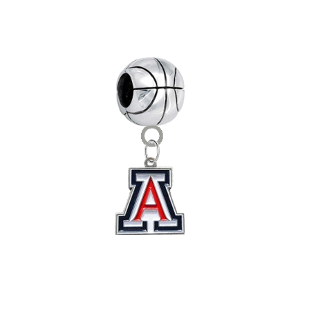 Arizona Wildcats Basketball European Bracelet Charm (Pandora Compatible)