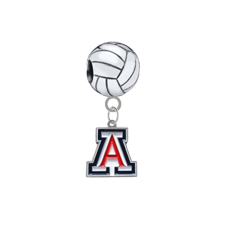 Arizona Wildcats Volleyball European Bracelet Charm (Pandora Compatible)