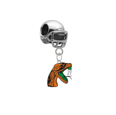 Florida A&M Rattlers Football Helmet European Bracelet Charm (Pandora Compatible)