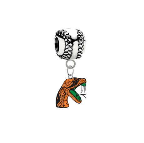 Florida A&M Rattlers Softball European Bracelet Charm (Pandora Compatible)